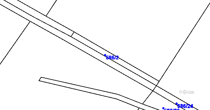 Parcela st. 586/2 v KÚ Ledce u Mladé Boleslavi, Katastrální mapa