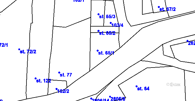 Parcela st. 65/1 v KÚ Ledce u Plzně, Katastrální mapa