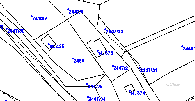 Parcela st. 373 v KÚ Ledce u Plzně, Katastrální mapa