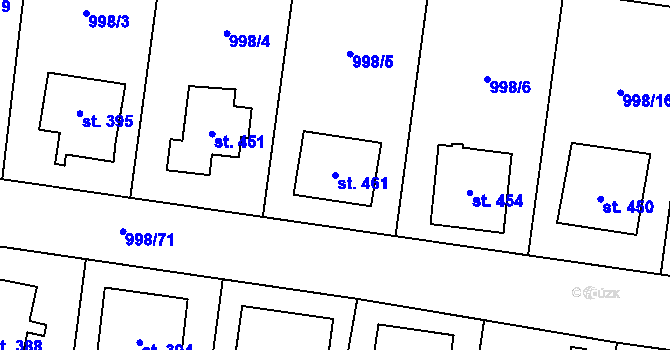 Parcela st. 461 v KÚ Ledce u Plzně, Katastrální mapa