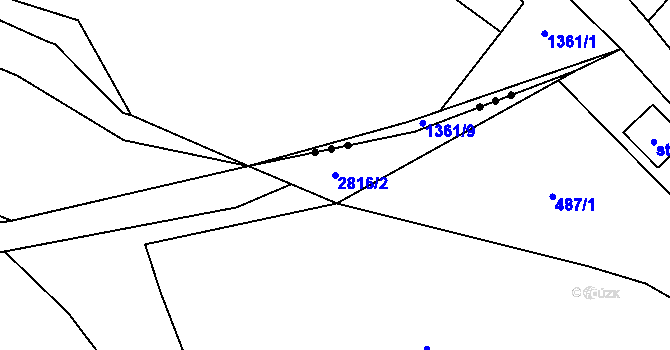 Parcela st. 2816/2 v KÚ Ledce u Plzně, Katastrální mapa