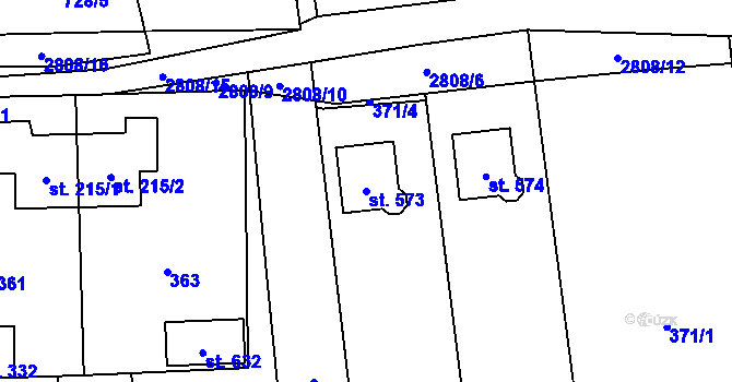 Parcela st. 573 v KÚ Ledce u Plzně, Katastrální mapa