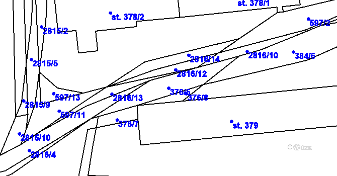 Parcela st. 376/5 v KÚ Ledce u Plzně, Katastrální mapa