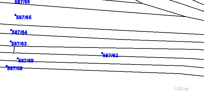 Parcela st. 587/62 v KÚ Ledce u Plzně, Katastrální mapa