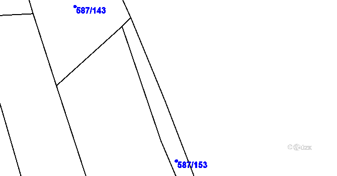 Parcela st. 587/125 v KÚ Ledce u Plzně, Katastrální mapa