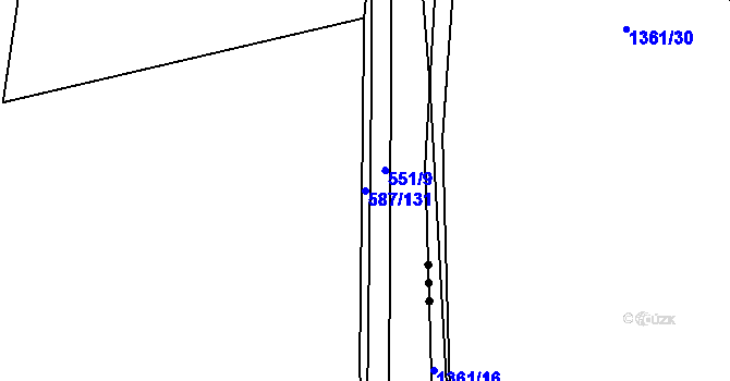 Parcela st. 587/131 v KÚ Ledce u Plzně, Katastrální mapa