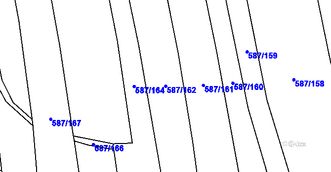 Parcela st. 587/162 v KÚ Ledce u Plzně, Katastrální mapa