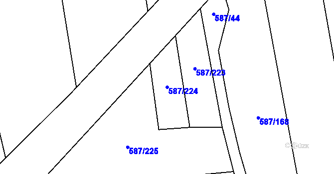 Parcela st. 587/224 v KÚ Ledce u Plzně, Katastrální mapa