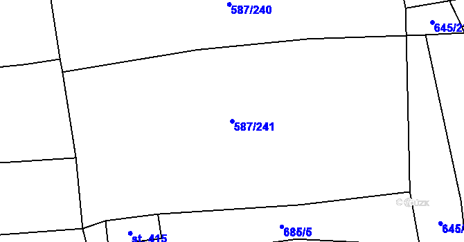 Parcela st. 587/241 v KÚ Ledce u Plzně, Katastrální mapa