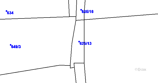 Parcela st. 625/13 v KÚ Ledce u Plzně, Katastrální mapa