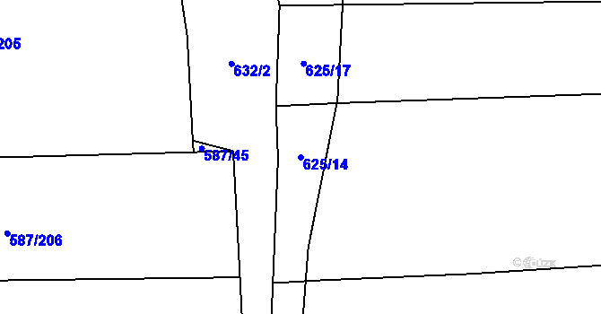 Parcela st. 625/14 v KÚ Ledce u Plzně, Katastrální mapa