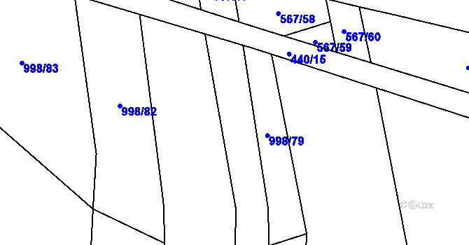 Parcela st. 998/80 v KÚ Ledce u Plzně, Katastrální mapa