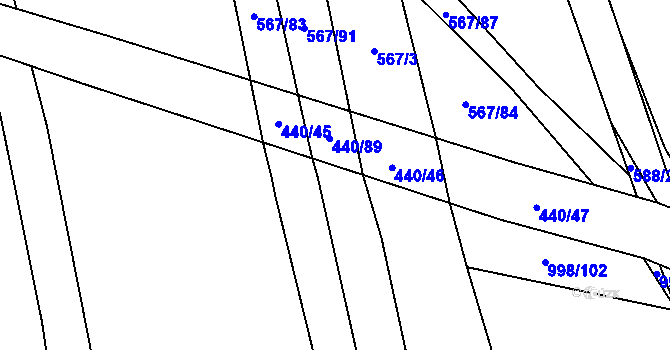 Parcela st. 998/101 v KÚ Ledce u Plzně, Katastrální mapa