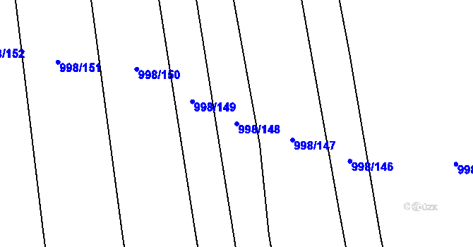 Parcela st. 998/148 v KÚ Ledce u Plzně, Katastrální mapa