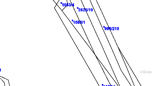 Parcela st. 1053/2 v KÚ Ledce u Plzně, Katastrální mapa