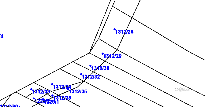 Parcela st. 1312/29 v KÚ Ledce u Plzně, Katastrální mapa