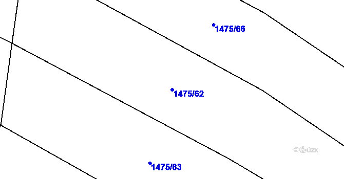 Parcela st. 1475/62 v KÚ Ledce u Plzně, Katastrální mapa
