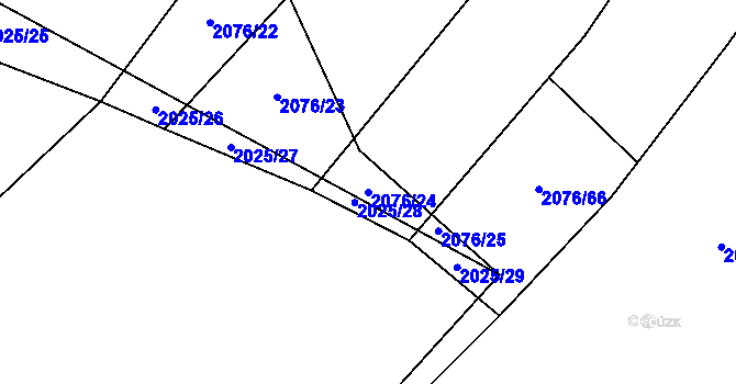 Parcela st. 2076/24 v KÚ Ledce u Plzně, Katastrální mapa