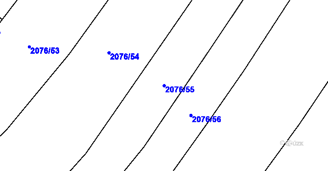 Parcela st. 2076/55 v KÚ Ledce u Plzně, Katastrální mapa
