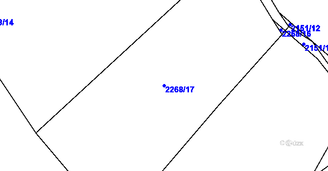 Parcela st. 2268/17 v KÚ Ledce u Plzně, Katastrální mapa
