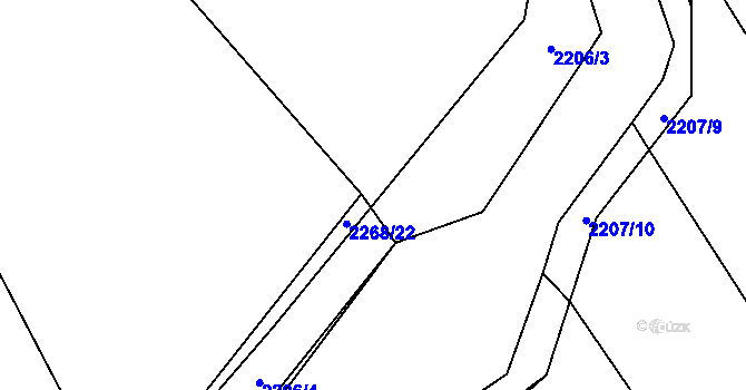 Parcela st. 2268/19 v KÚ Ledce u Plzně, Katastrální mapa