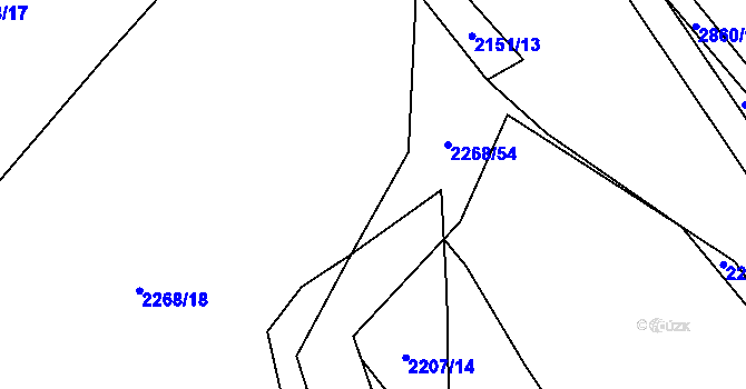 Parcela st. 2268/20 v KÚ Ledce u Plzně, Katastrální mapa