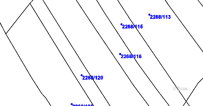 Parcela st. 2268/118 v KÚ Ledce u Plzně, Katastrální mapa