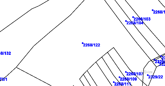 Parcela st. 2268/122 v KÚ Ledce u Plzně, Katastrální mapa