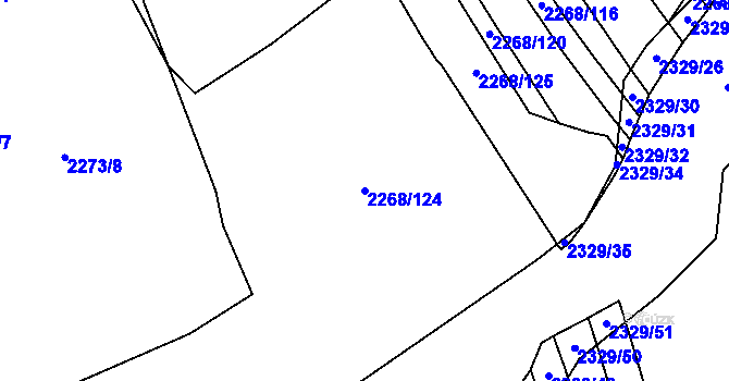 Parcela st. 2268/124 v KÚ Ledce u Plzně, Katastrální mapa