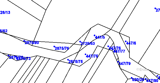 Parcela st. 2726/63 v KÚ Ledce u Plzně, Katastrální mapa