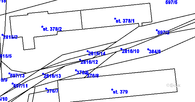 Parcela st. 2816/11 v KÚ Ledce u Plzně, Katastrální mapa
