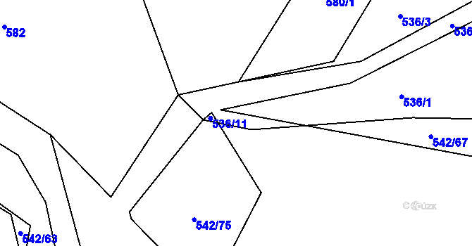 Parcela st. 536/12 v KÚ Příšov, Katastrální mapa