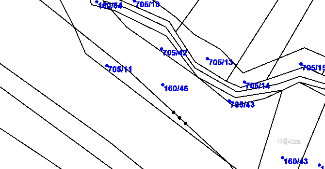 Parcela st. 160/46 v KÚ Příšov, Katastrální mapa