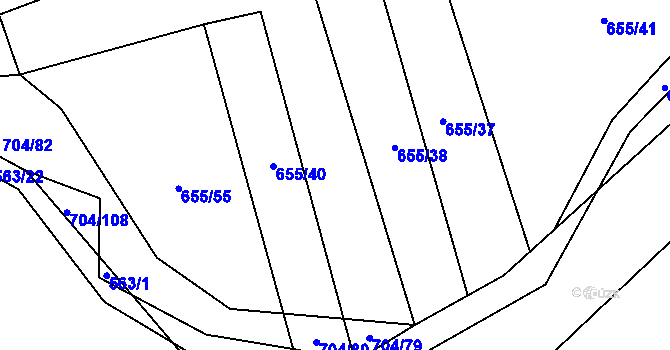 Parcela st. 655/39 v KÚ Příšov, Katastrální mapa