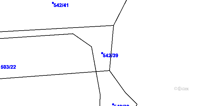Parcela st. 542/39 v KÚ Příšov, Katastrální mapa
