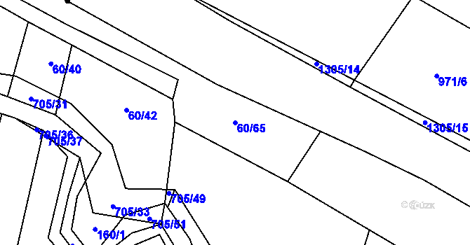 Parcela st. 60/65 v KÚ Příšov, Katastrální mapa