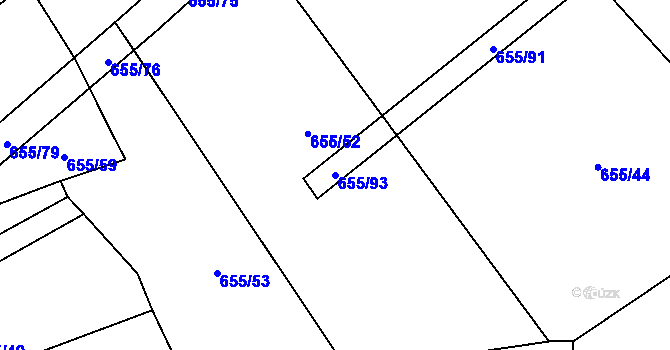 Parcela st. 655/93 v KÚ Příšov, Katastrální mapa