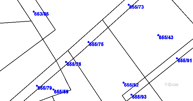 Parcela st. 655/47 v KÚ Příšov, Katastrální mapa