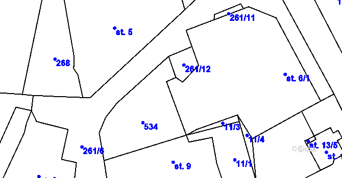 Parcela st. 7/2 v KÚ Klášter nad Dědinou, Katastrální mapa