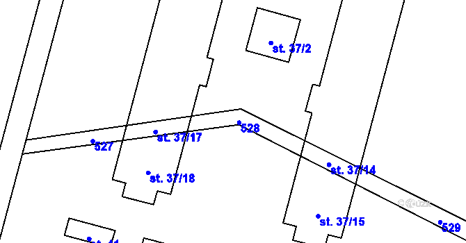 Parcela st. 37/16 v KÚ Klášter nad Dědinou, Katastrální mapa