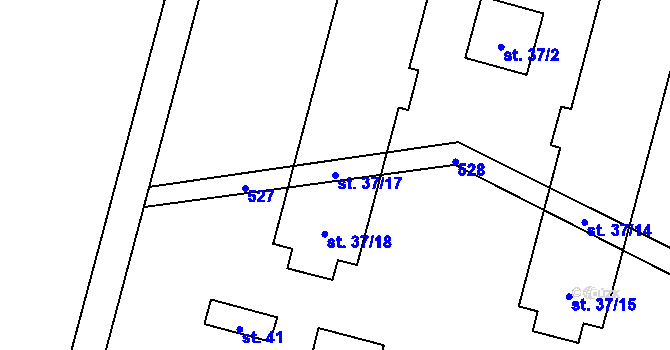 Parcela st. 37/17 v KÚ Klášter nad Dědinou, Katastrální mapa