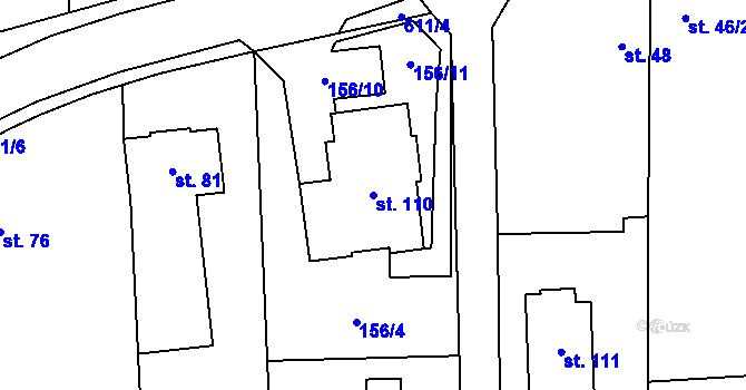 Parcela st. 110 v KÚ Ledce, Katastrální mapa