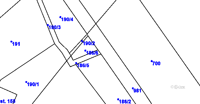 Parcela st. 641/7 v KÚ Ledce, Katastrální mapa