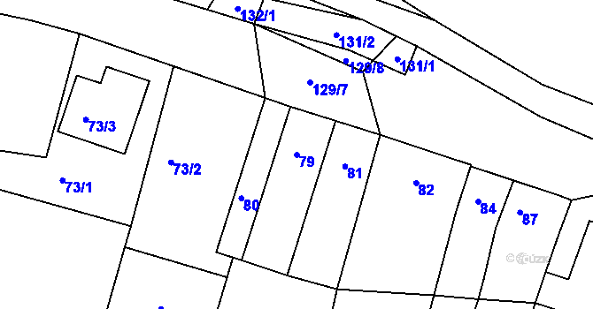 Parcela st. 79 v KÚ Ledce u Židlochovic, Katastrální mapa