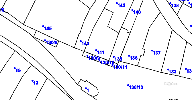 Parcela st. 141 v KÚ Ledce u Židlochovic, Katastrální mapa