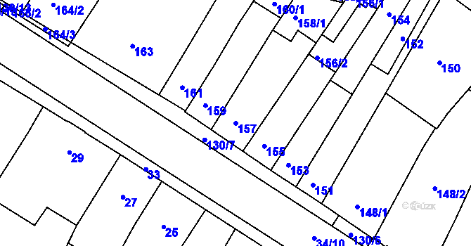Parcela st. 157 v KÚ Ledce u Židlochovic, Katastrální mapa