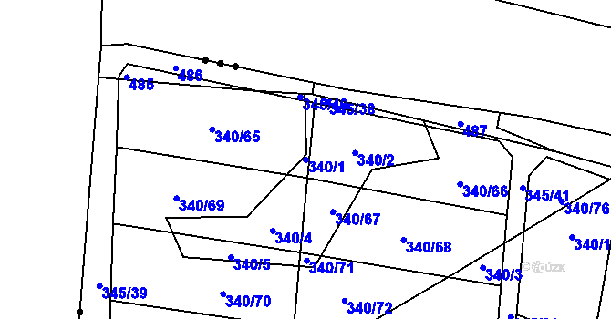 Parcela st. 340/1 v KÚ Ledce u Židlochovic, Katastrální mapa