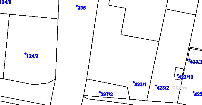 Parcela st. 423/6 v KÚ Ledce u Židlochovic, Katastrální mapa