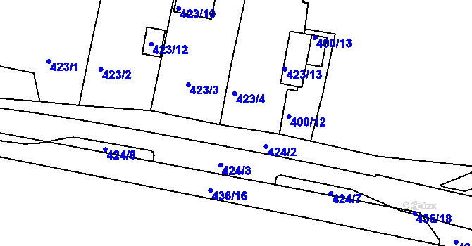 Parcela st. 423/9 v KÚ Ledce u Židlochovic, Katastrální mapa