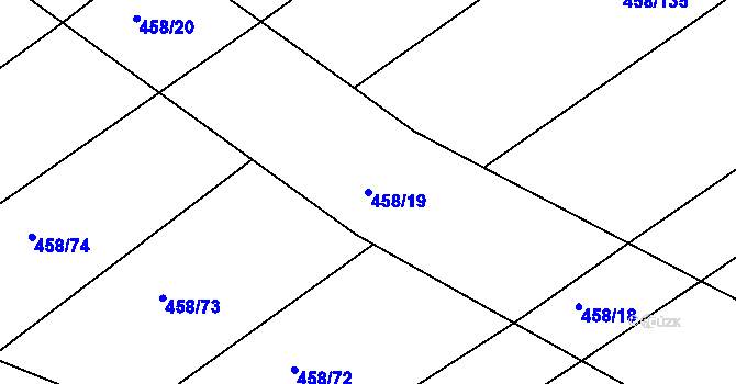 Parcela st. 458/19 v KÚ Ledce u Židlochovic, Katastrální mapa